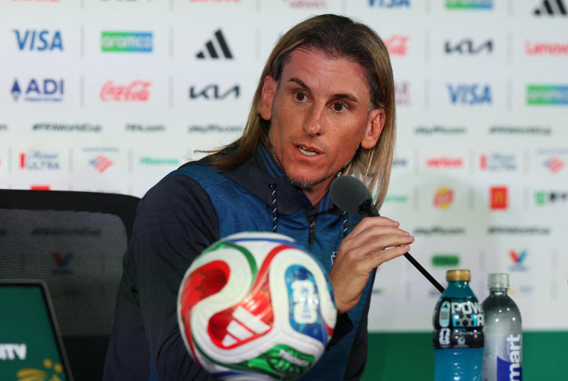 Ecuador coach Sebastian Beccacece during the press conference — FIFA World Cup 2026 — Ecuador Press Conference — Estadio Azteca, Mexico City, Jun. 29, 2026. (Reuters)
