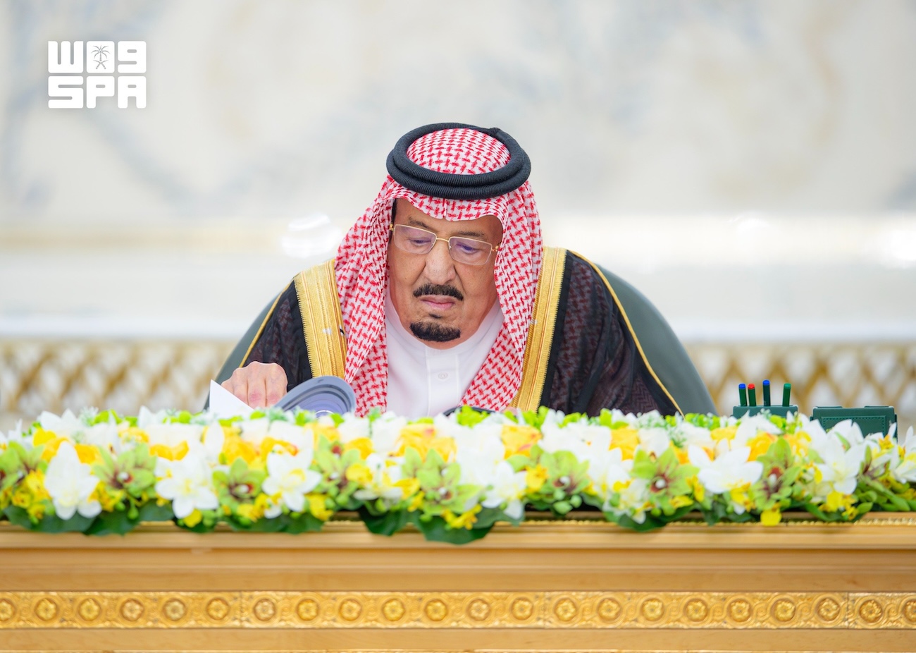 Saudi Arabia’s King Salman heads Tuesday’s Cabinet session. (SPA)