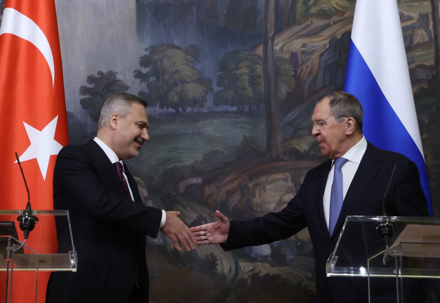 In light of the developments in the Caucasus, the Gulf and Europe, the Turkish FM's visit to Russia was seen as critical (AFP)