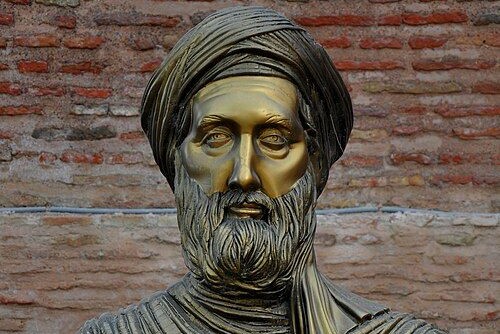 Bust of Ibn Khaldoun at the entrance of the Kasbah of Bejaia, Algeria, Mar. 8, 2017. (Wikimedia Commons)