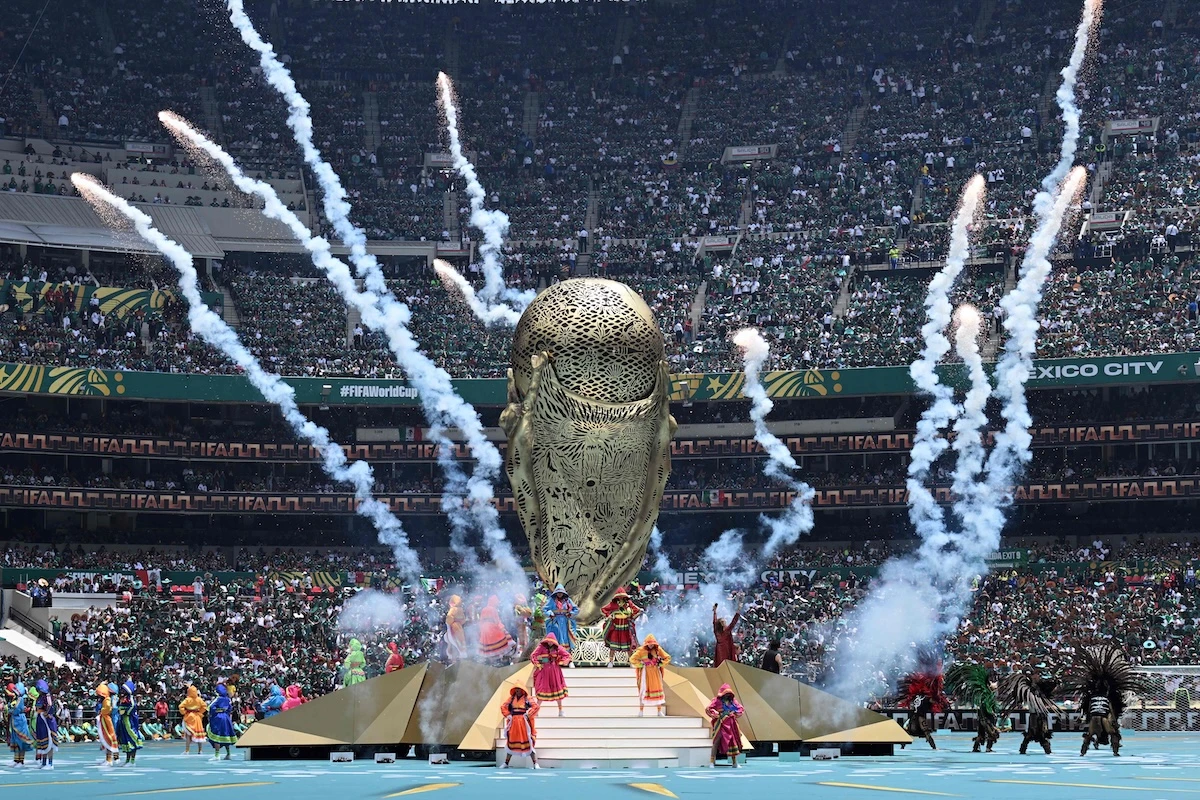 Artists perform during the opening ceremony at the Mexico City Stadium in Mexico City on June 11, 2026. (AFP)
