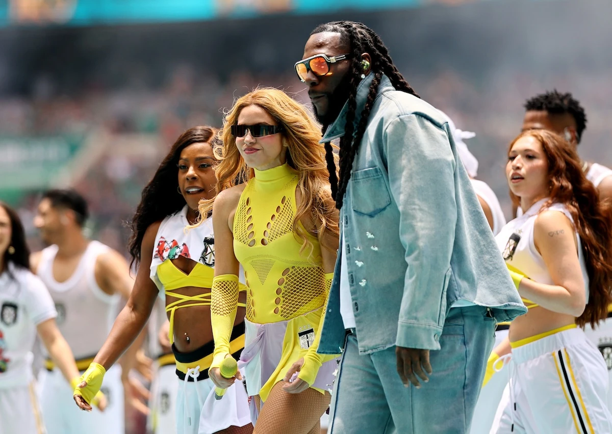 Shakira and Burna Boy perform during the opening ceremony of the FIFA World Cup 2026. (Reuters)