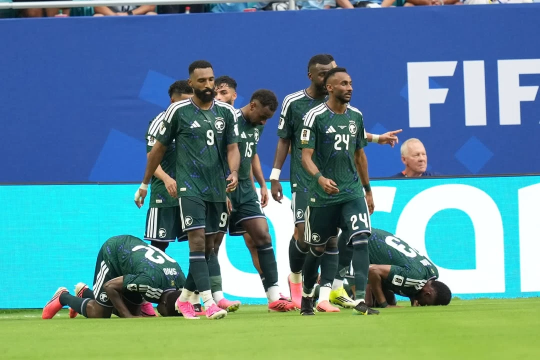 Defender Abdulelah Al-Amri gave the Saudis a surprise lead near the end of the first half. (AFP)