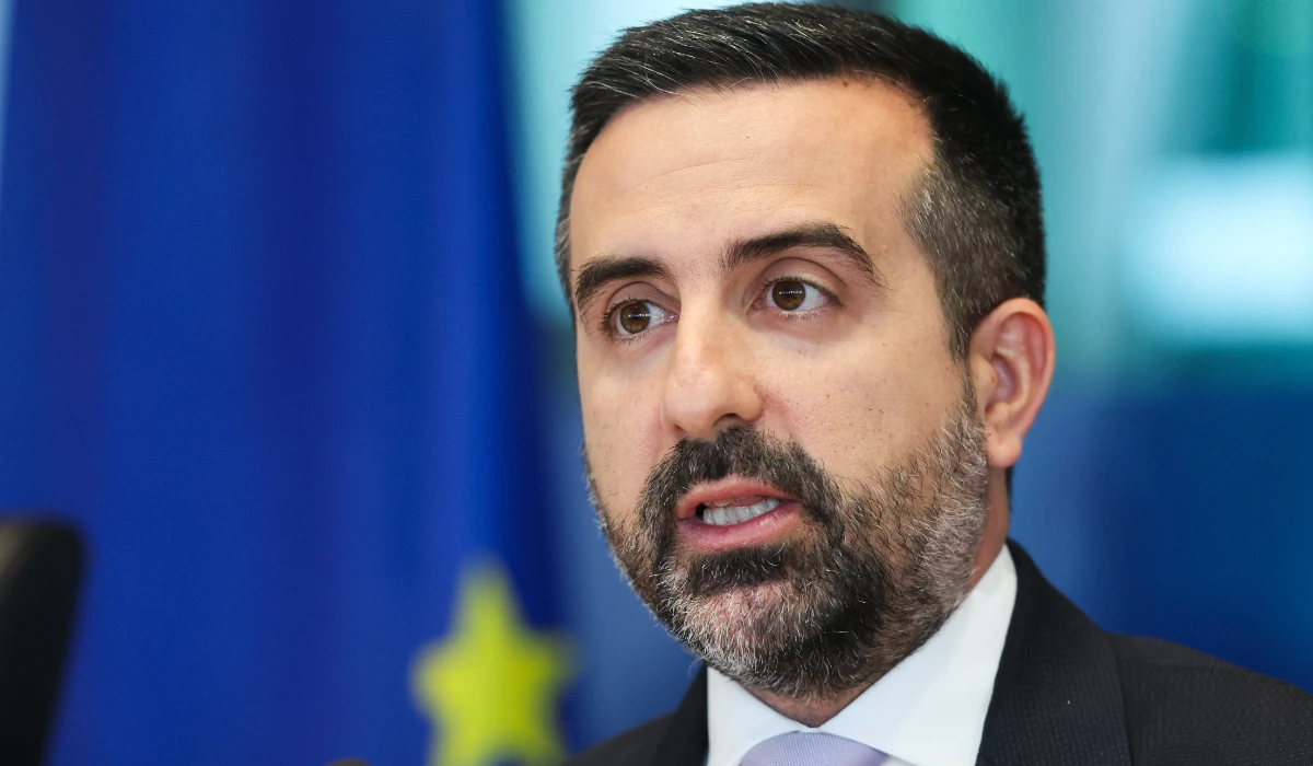 Cyprus Deputy Minister of Migration and International Protection Nicholas Ioannides attends a hearing of the Committee on Civil Liberties, Justice and Home Affairs at the European Parliament in Brussels, Belgium, 01 June 2026. (EPA)