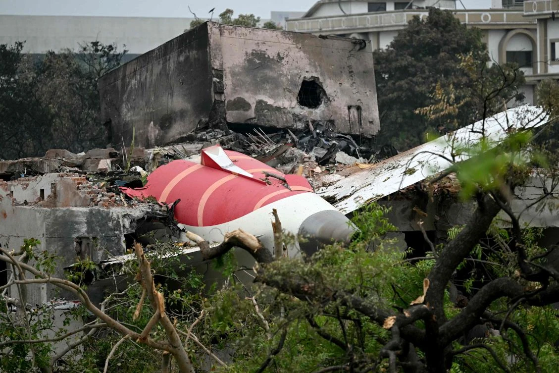 A cockpit recording of dialogue between the two pilots of the Air India 787 before it crashed supported the view that the captain cut the flow of fuel to its engines. (AFP)