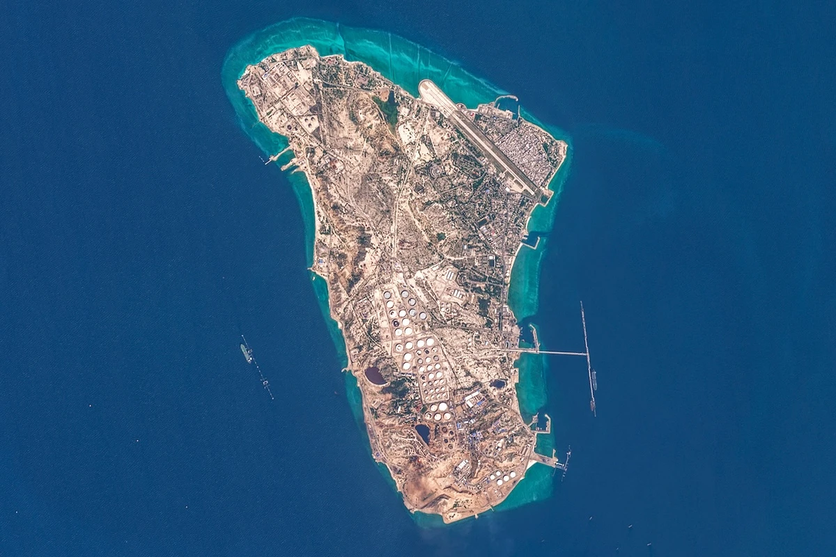 his handout image taken by the European Space Agency (ESA) captured by the Copernicus Sentinel-2 satellite shows a view of Iran's Kharg Island, (FILE/AFP)