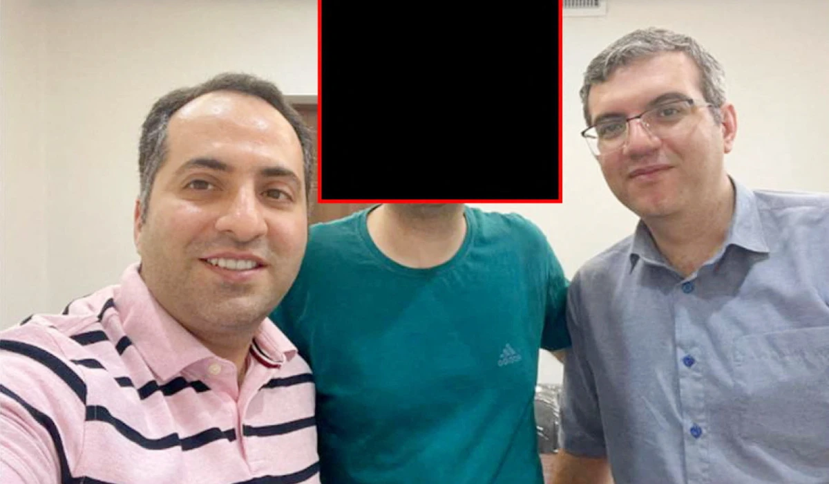 Mahdi Sadeghi, a dual U.S.-Iranian national, appears in an 2024 photo that federal prosecutors in Boston, Massachusetts, U.S., obtained from his phone and included in a court filing on January 13, 2025 that depicts Sadeghi with two other individuals, including Mohammad Abedini. (REUTERS)