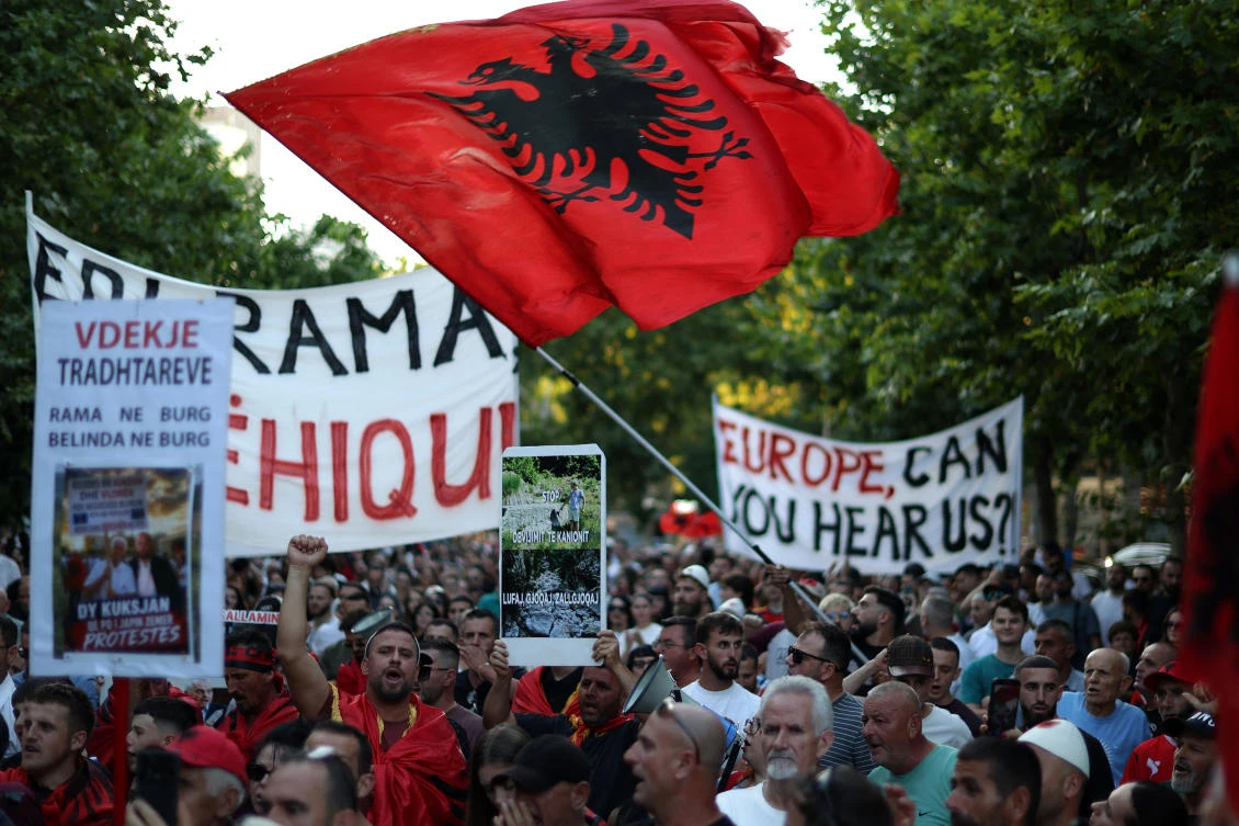 Albania charges 27 over protest against Trump-linked resort