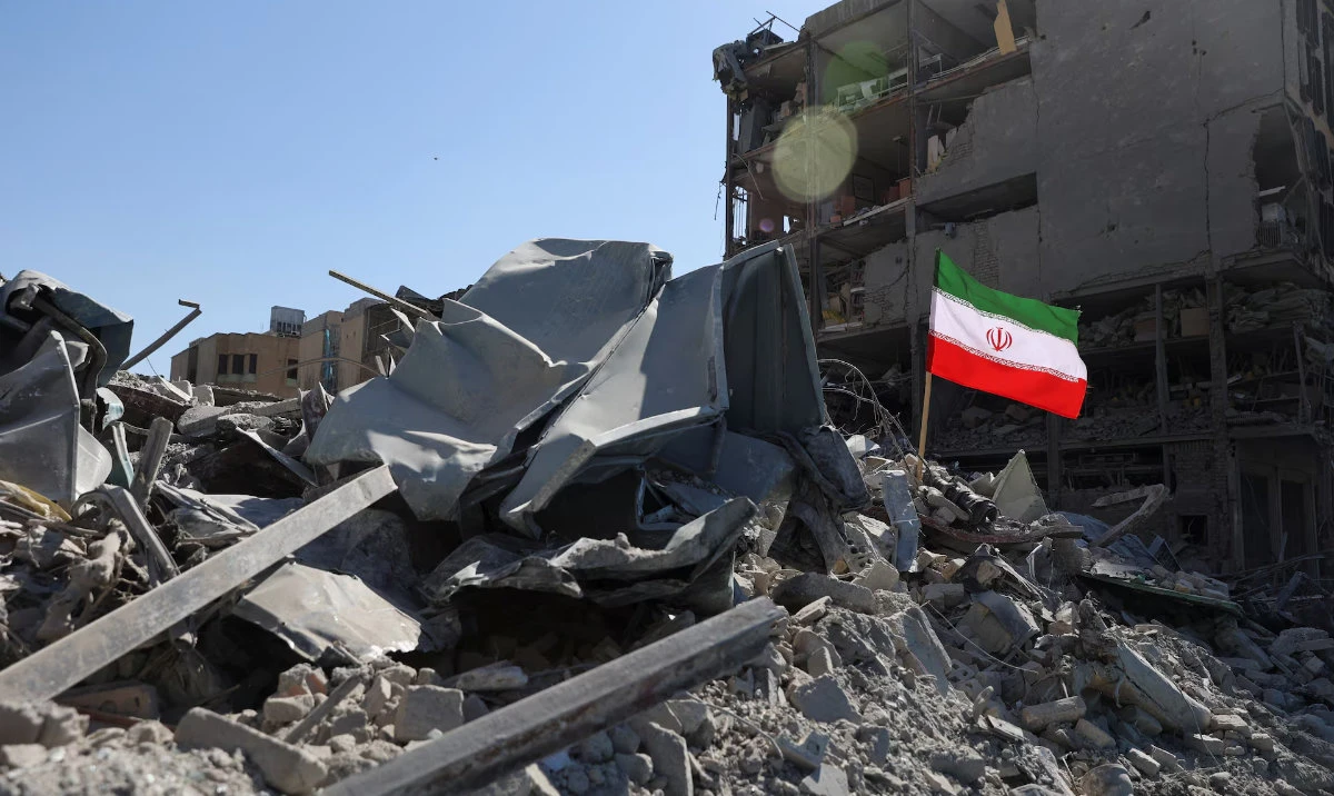 The ruins of a Tehran police station bombarded during the US-Israeli assault on Iran. (Reuters)