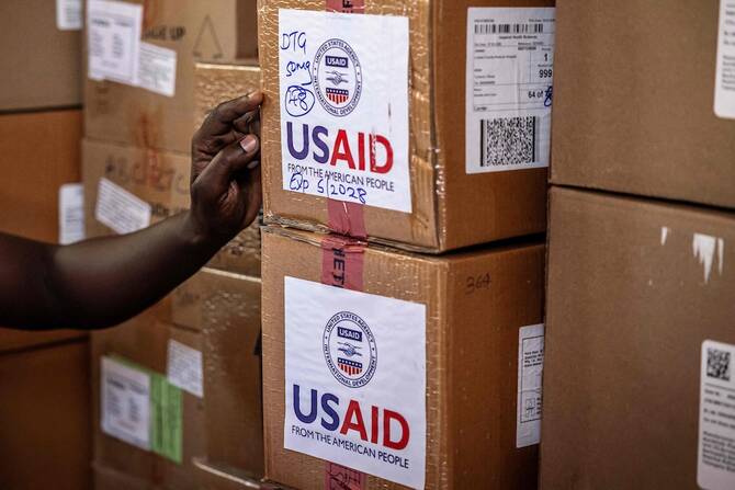 Above, boxes of USAID-delivered drugs at Lodwar County Referral Hospital in Lodwar on April 1, 2025. (AFP/File Photo)