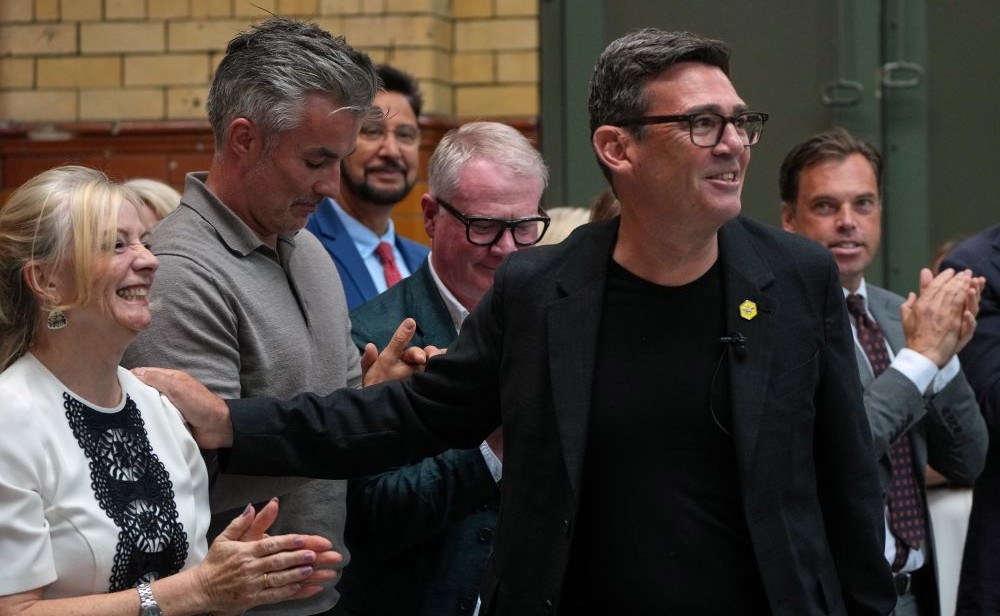Andy Burnham at the People’s History Museum in Manchester, England, Monday, June 29, 2026. (AP Photo)