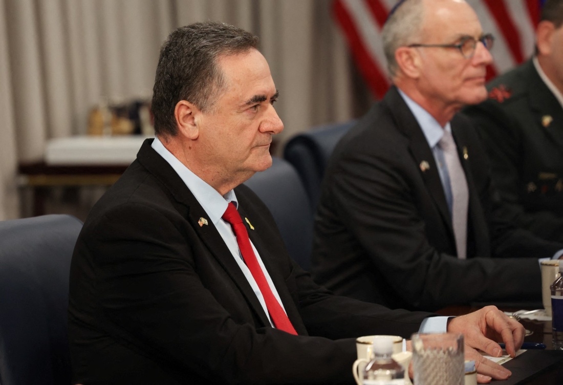 Israel's Defense Minister Israel Katz attends a meeting with US Defense Secretary Pete Hegseth at the Pentagon in Washington, DC, US. (AFP)