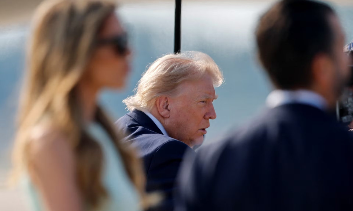 US President Donald Trump speaks with reporters as he arrives to board the new Air Force One, a plane gifted by the Qatari government, after departing Joint Base Andrews, Maryland, US, July 1, 2026. (Reuters)