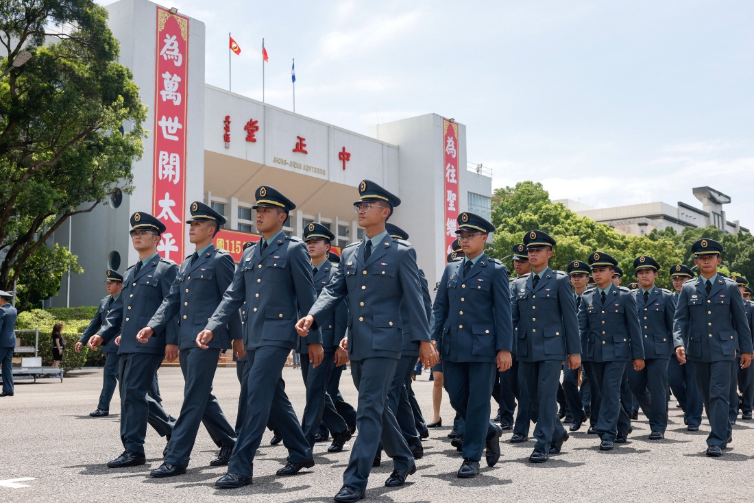 Military cadets march during a graduation ceremony in Taipei, Taiwan. (Reuters)