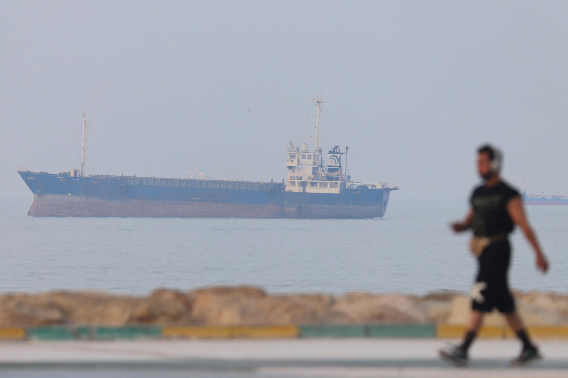 Above, a ship at the Strait of Hormuz near the beach of Bandar Abbas, Iran on June 30, 2026. (ISNA/WANA via Reuters)