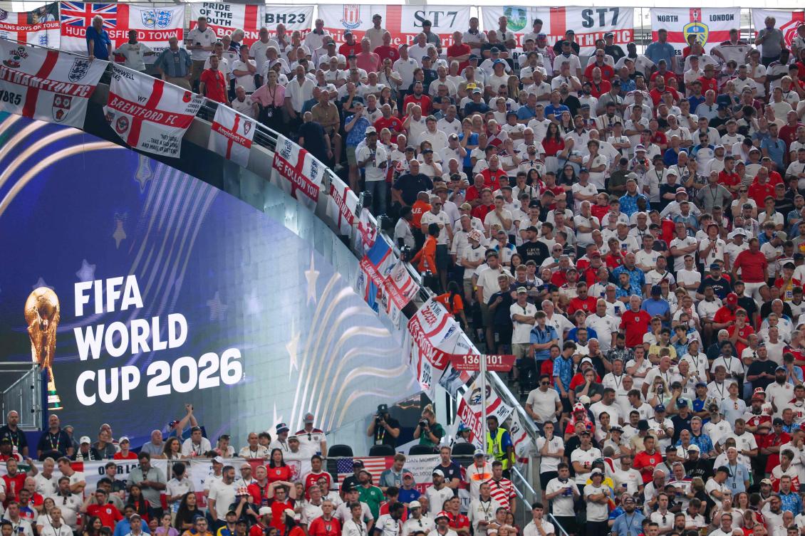 England’s supporters attend the 2026 World Cup round of 32 match between England and the Democratic Republic of Congo at the Atlanta Stadium in Atlanta on Jul. 1, 2026. (AFP)