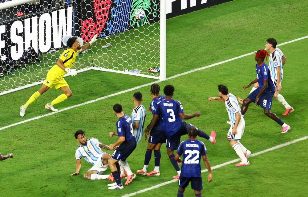Argentina’s Cristian Romero scored in the 111th minute. (Reuters)