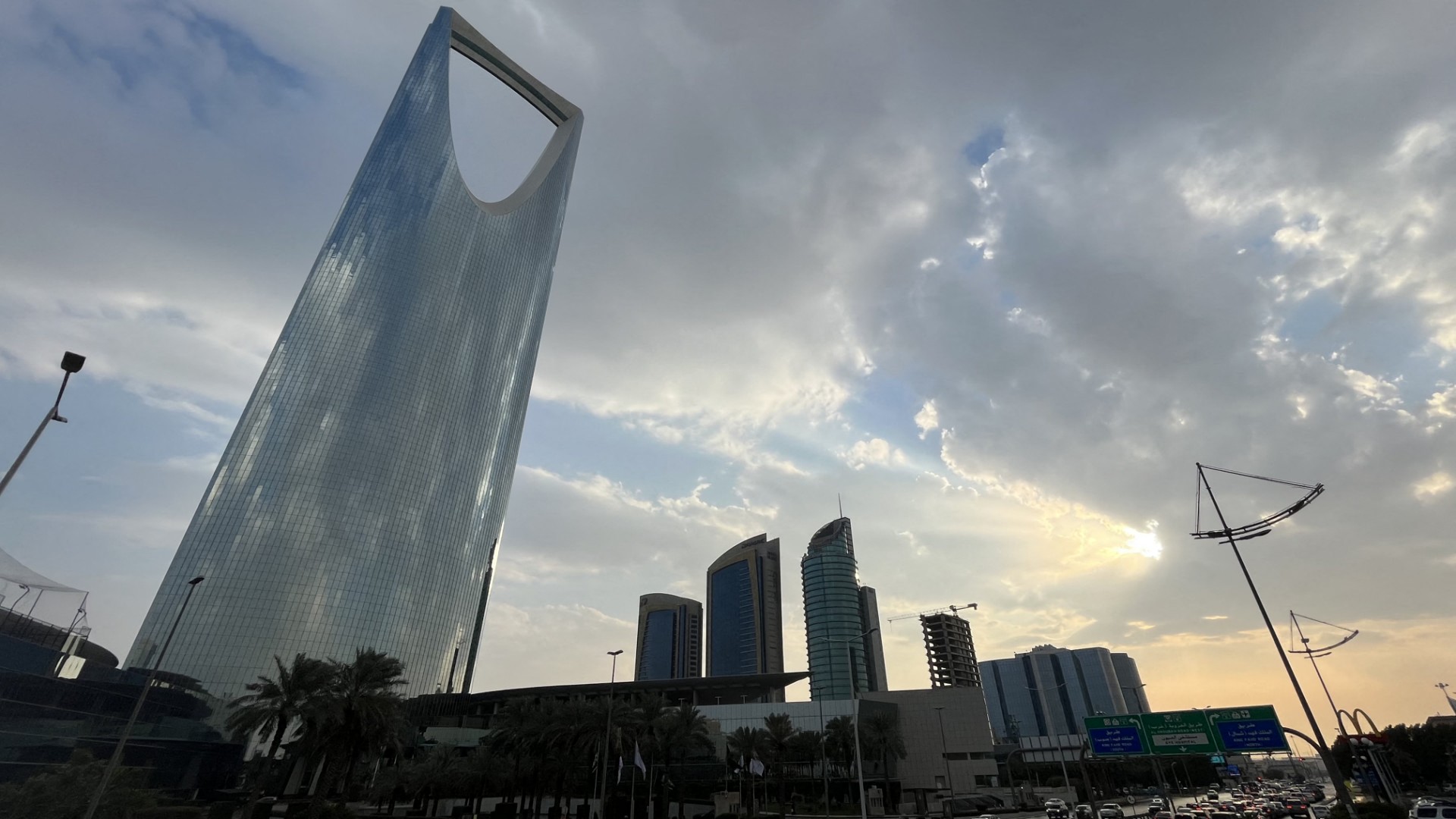 A picture taken on January 14, 2023, shows the Kingdom Centre tower in the Saudi capital Riyadh. (AFP)