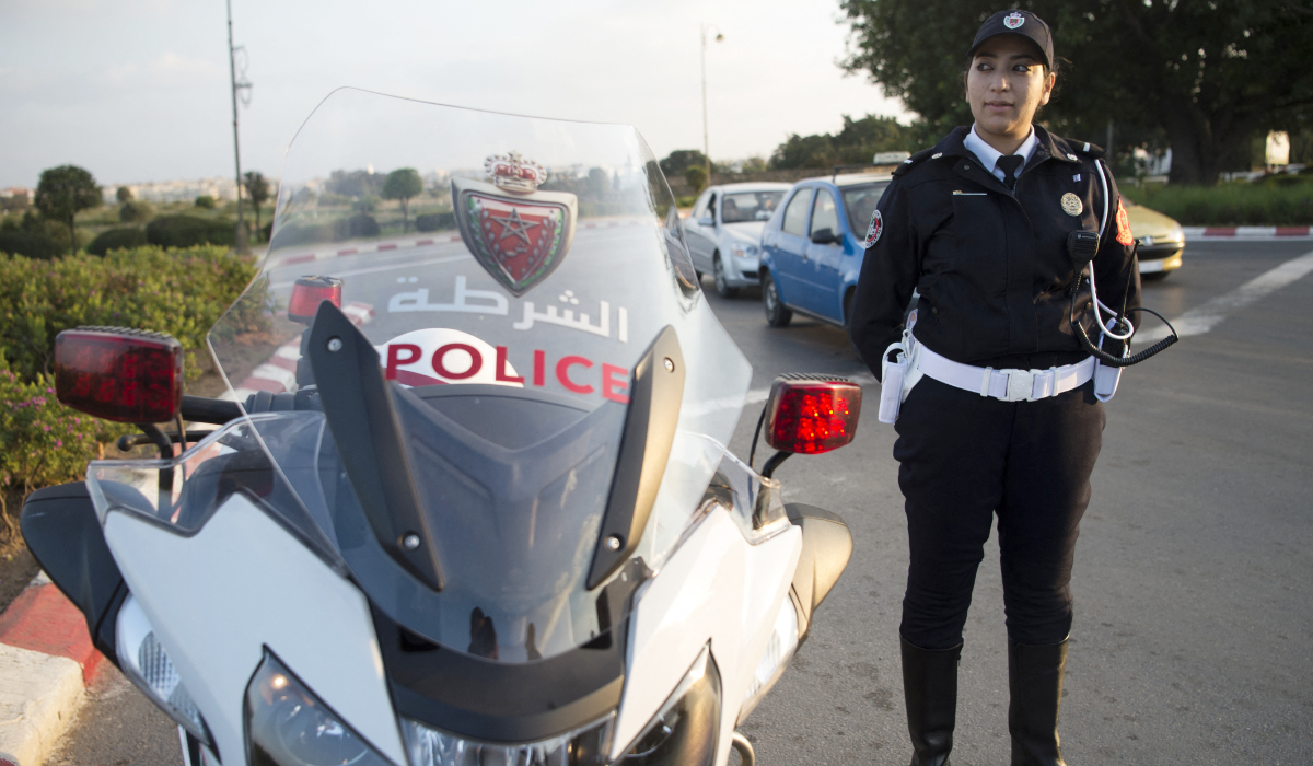 A Moroccan policewoman stands guard on a street in the capital Rabat. (AFP file photo)