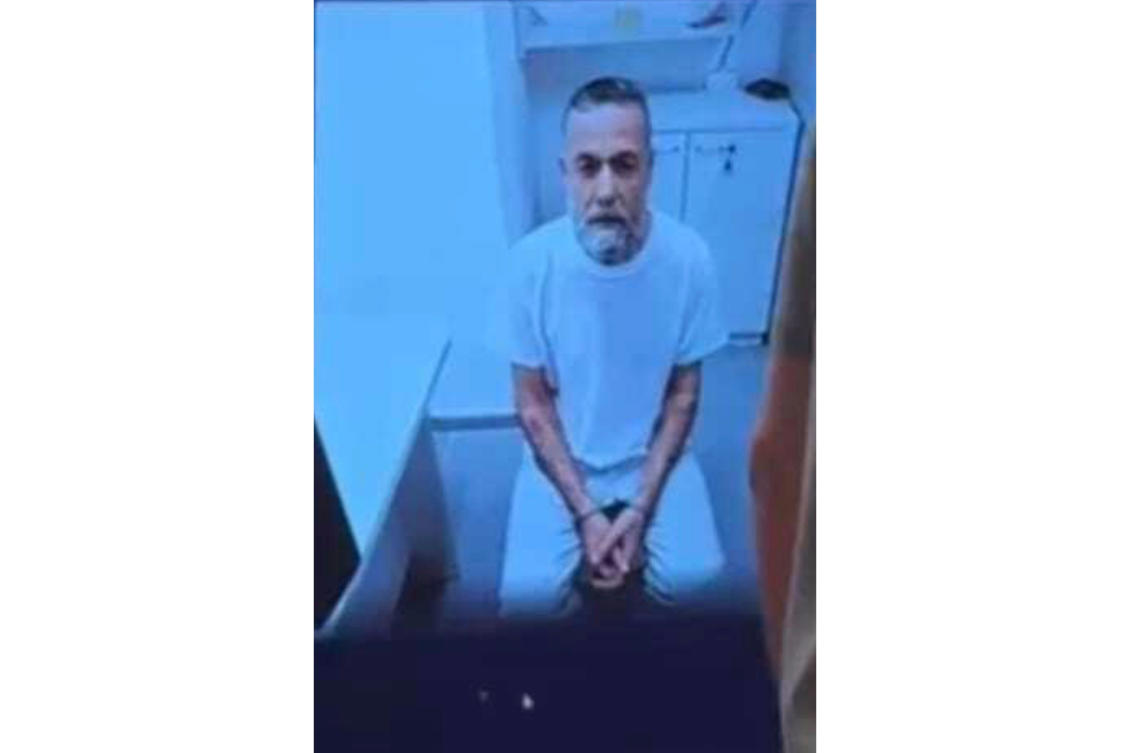 Dr. Hussam Abu Safiya is seen on a video call from prison during an Israeli Supreme Court hearing of an appeal by his lawyers to end his detention in Jerusalem on June 10, 2026. (Physicians for Human Rights Israel via AP)