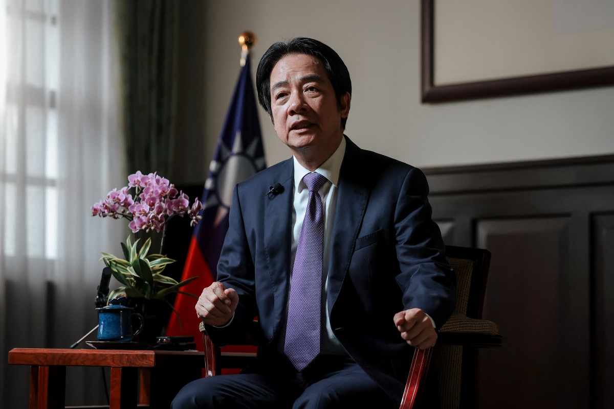 Taiwan’s President Lai Ching-te speaks during an exclusive interview with AFP at the Presidential Office Building in Taipei, Taiwan. (AFP)