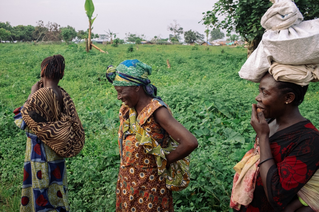 Farmer women returning from the fields in Kididiwe, North Kivu, in the east of the Democratic Republic of Congo. (AFP)