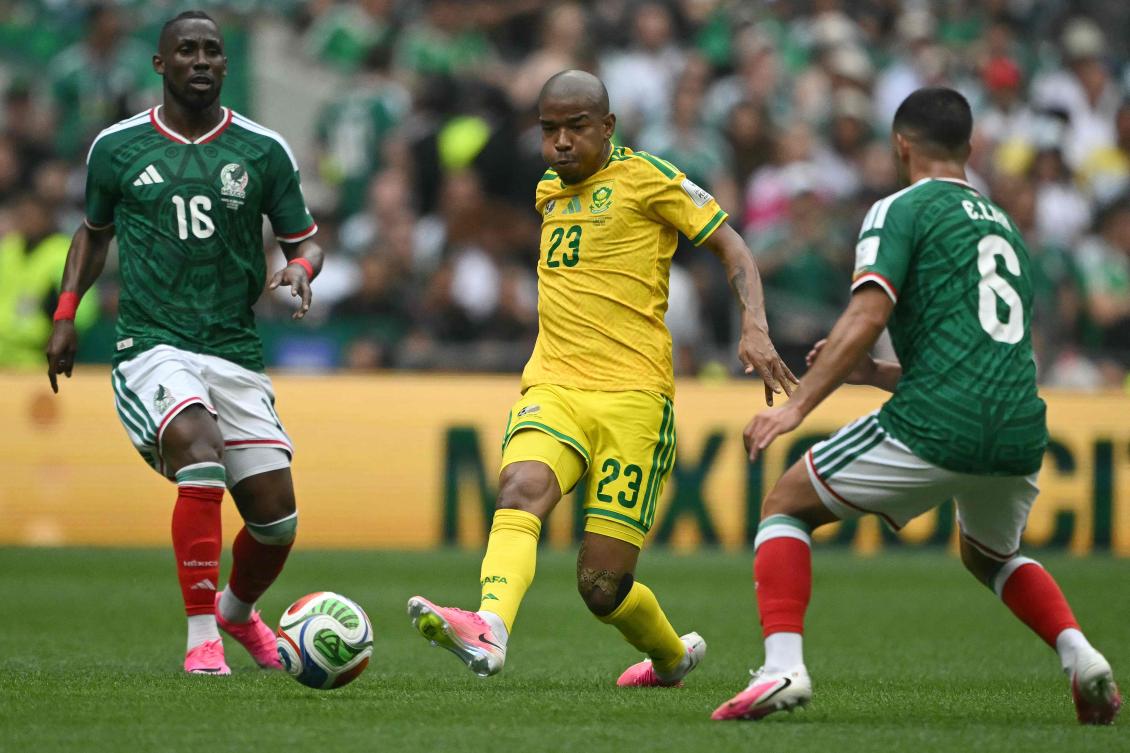 Jayden Adams, who has died aged 25, in action against Mexico during the group stages of the World Cup. (AFP)