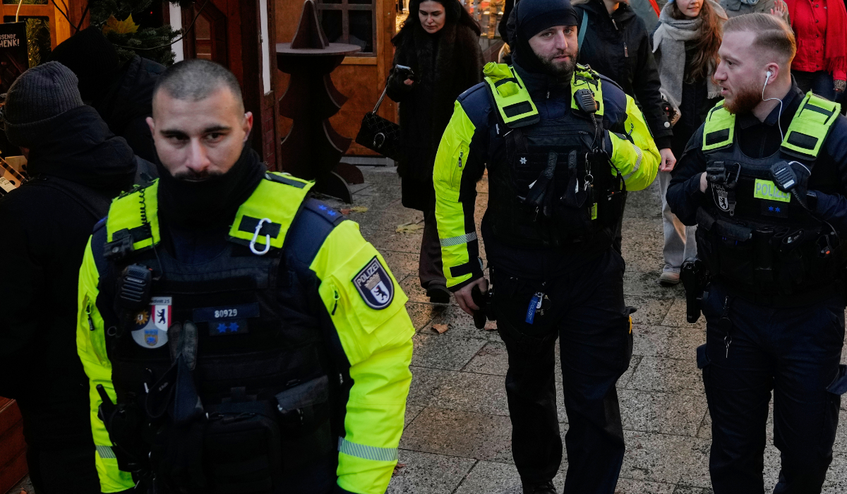 Police officers stand guard in Berlin, Germany. (AP file photo)