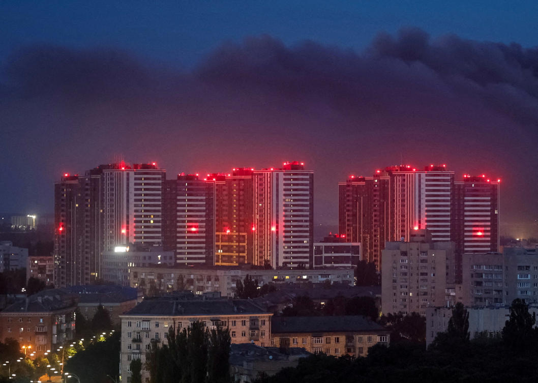 Smoke rises in the city during a Russian missile strike, amid Russia’s attack on Ukraine, in Kyiv, Jul. 11, 2026. (Reuters)