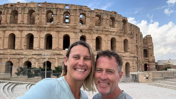 Craig Foreman and his wife Lindsay were detained while traveling in Iran during a round-the-world motorbike trip at the start of 2025. (X/@freelindscraig)