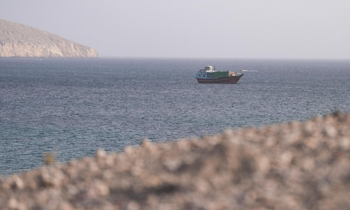A vessel in the Strait of Hormuz, as seen from Musandam,Oman, July 16, 2026. (REUTERS)