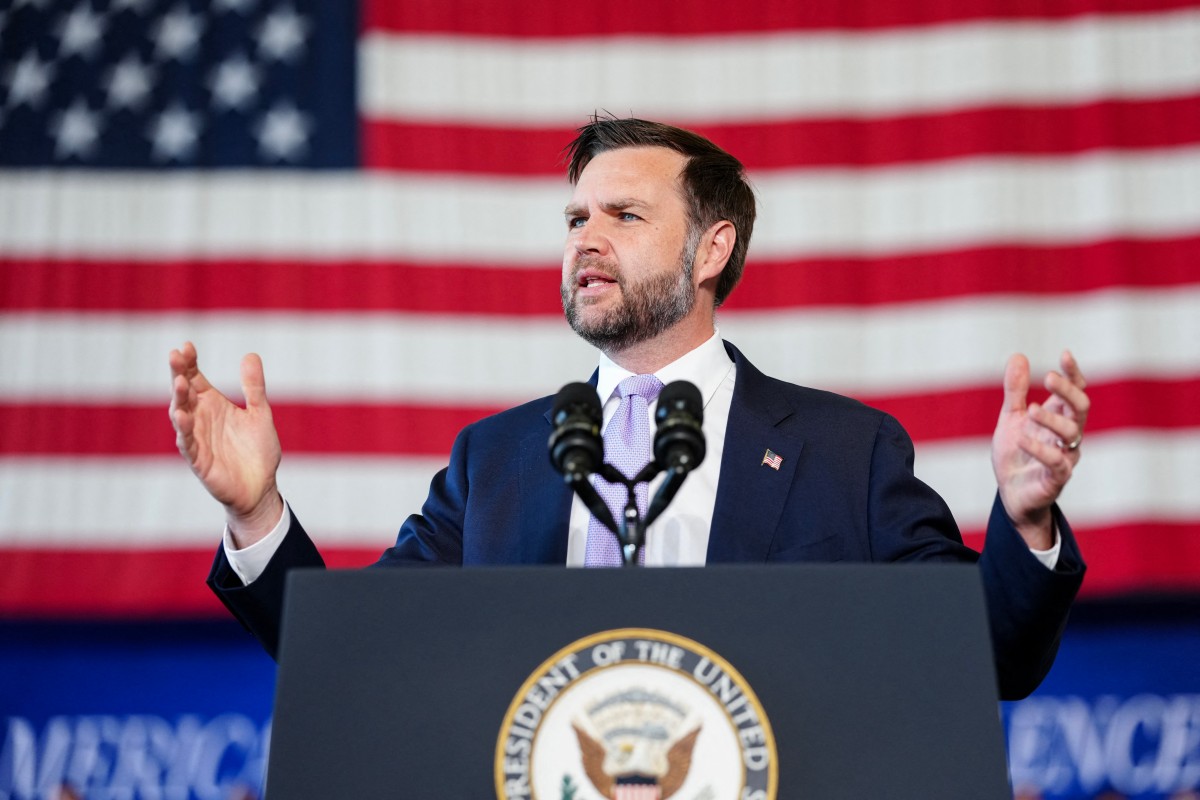 US Vice President JD Vance speaks during an event marking 250 years of the American military at Naval Air Station Oceana in Virginia Beach, Virginia, US. (AFP)