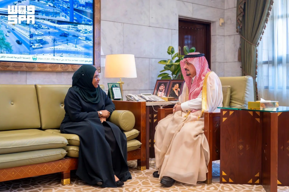 Riyadh Gov. Prince Faisal bin Bandar received Ambassador of Tanzania to the Kingdom Zena Ahmed Said on the occasion of her appointment. (SPA)