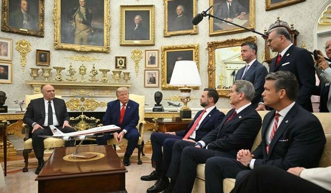 Donald Trump speaks during a meeting with Joseph Aoun in the Oval Office, White House, Washington, DC, July 21, 2026. (AFP)