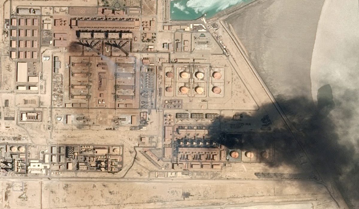 Satellite image shows smoke rising from Subiya Power and Water Desalination Plant, in Subiya Kuwait, July 18, 2026 in this handout image obtained by Reuters on July 21, 2026. (REUTERS)