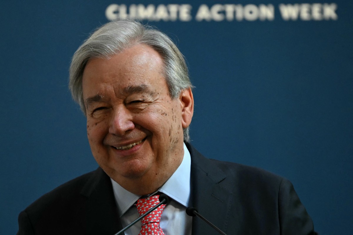 UN Secretary-General Antonio Guterres delivers a speech during the Climate Innovation Forum, at the Guildhall in central London, June 23, 2026. (AFP)