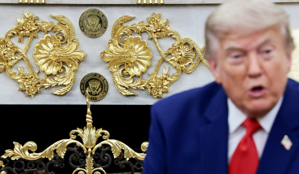 Decorations at the Oval Office, during meeting of U.S. President Donald Trump with Lebanese President Joseph Aoun (unseen) at the White House in Washington, D.C., U.S., July 21, 2026. (REUTERS)