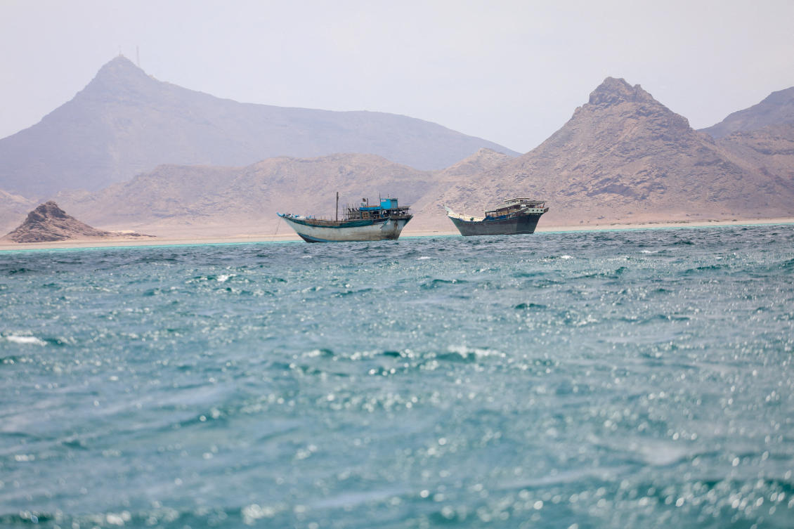 Above, vessels near the coast of Bab El-Mandeb in Yemen, April 2, 2026. (Reuters)