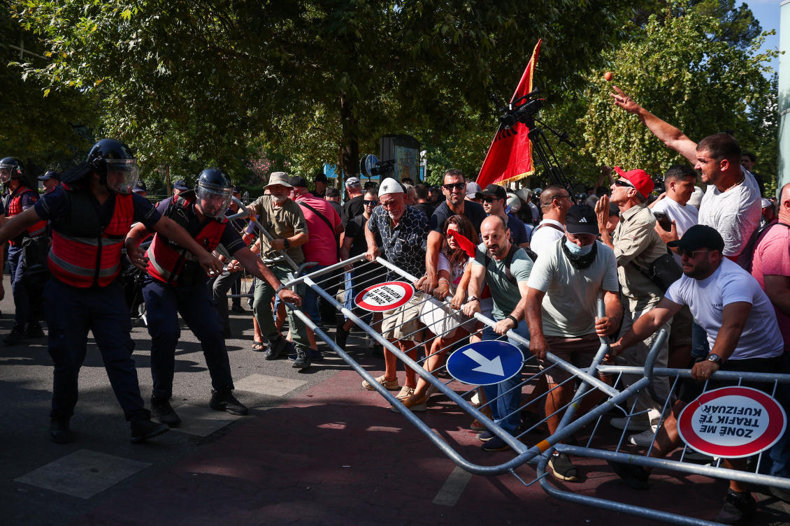 Protesters clash with Albanian police in demonstrations triggered by Kushner resort plan