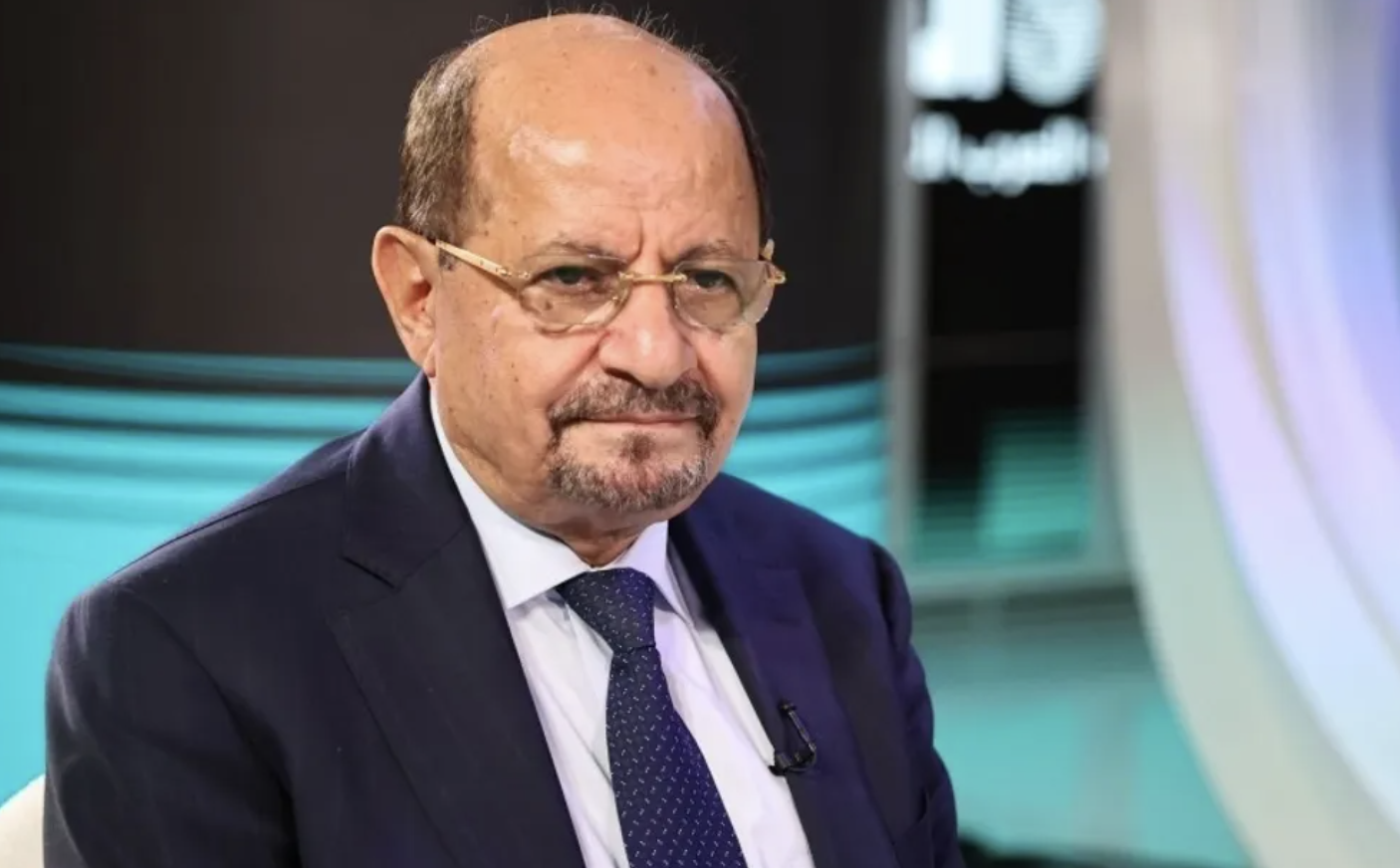 Yemeni Prime Minister and Foreign Minister Dr. Shaya Zindani during a special episode of the Middle East Podcast recorded at Asharq TV studios at the SRMG headquarters in the King Abdullah Financial District in Riyadh. (Asharq)