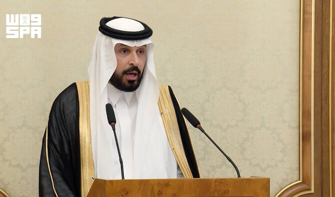 Dr. Rajeh bin Tami Al-Baqami speaks at the ceremony as he is appointed as the new ambassador to Pakistan on July 29, 2026, in Riyadh, Saudi Arabia. (SPA)
