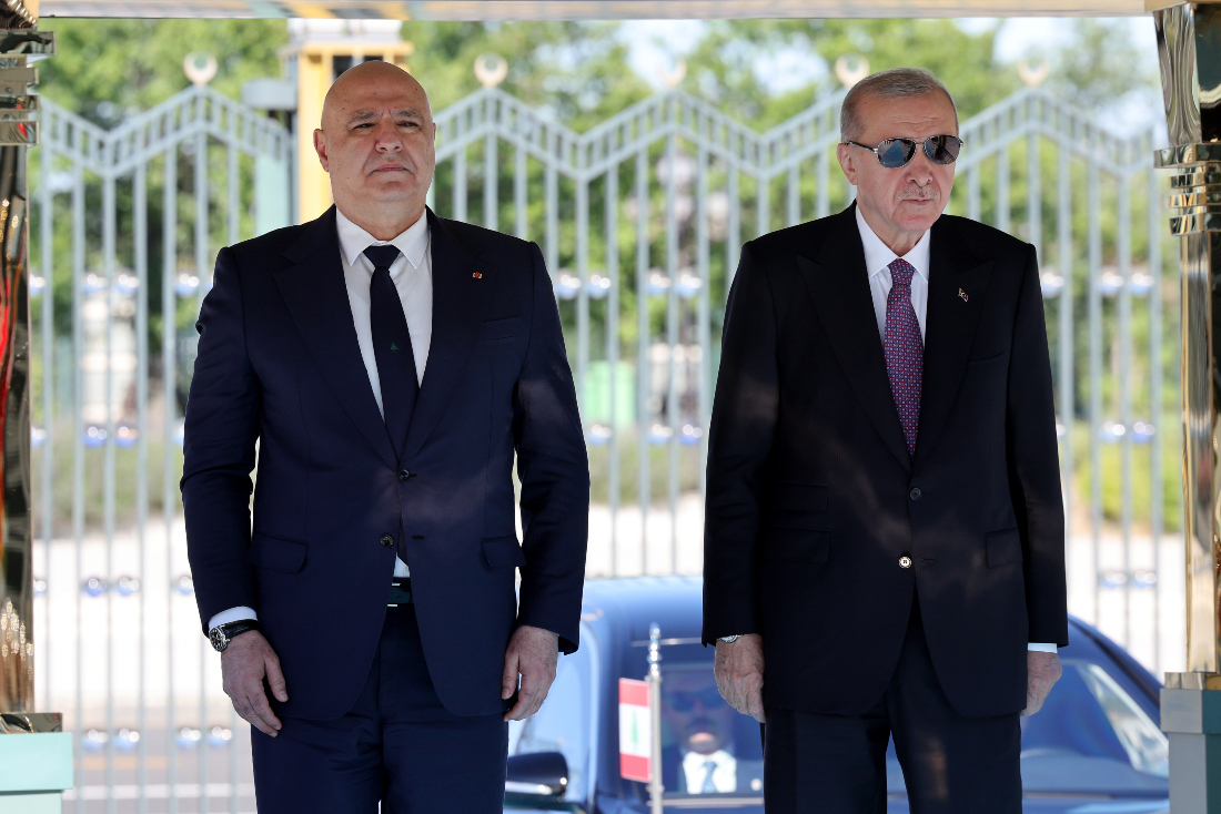 Lebanese President Joseph Aoun met with Turkish President Recep Tayyip Erdogan during an official visit in Ankara. (Supplied)