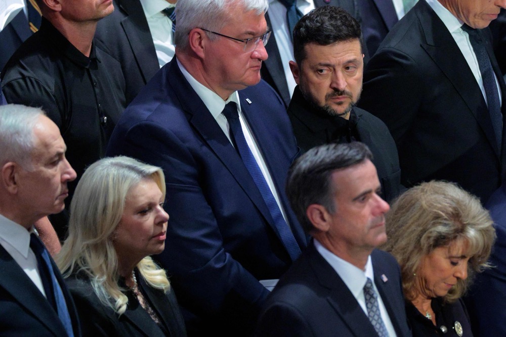 Ukraine President Volodymyr Zelensky at The Washington National Cathedral. ( Getty Images/AFP)