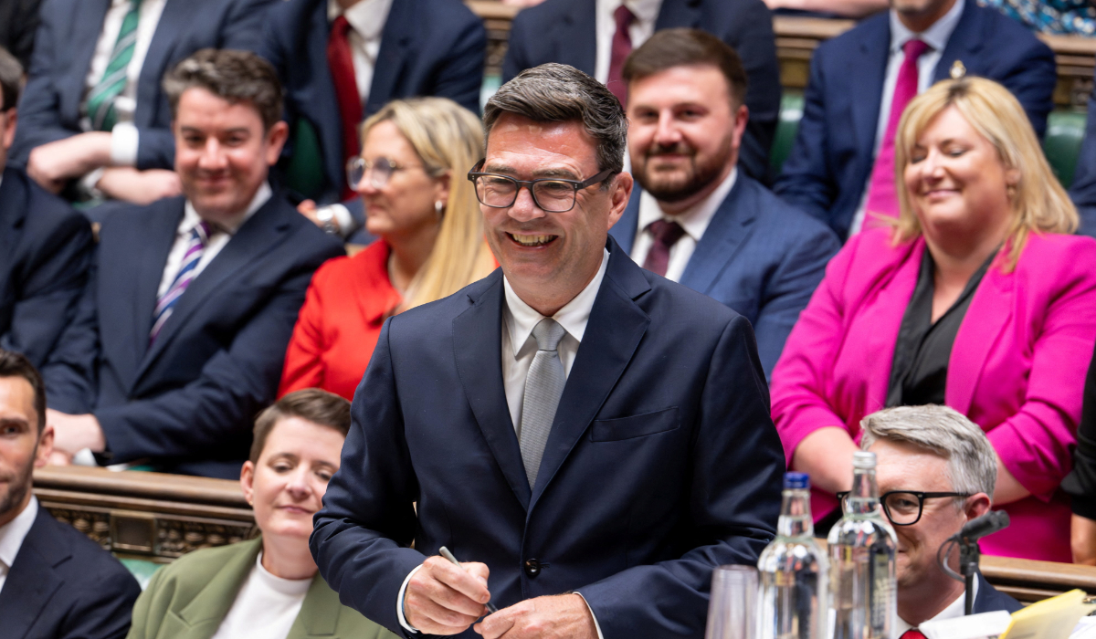 Andy Burnham reacts as he attends his swearing-in ceremony in London. (REUTERS file photo)