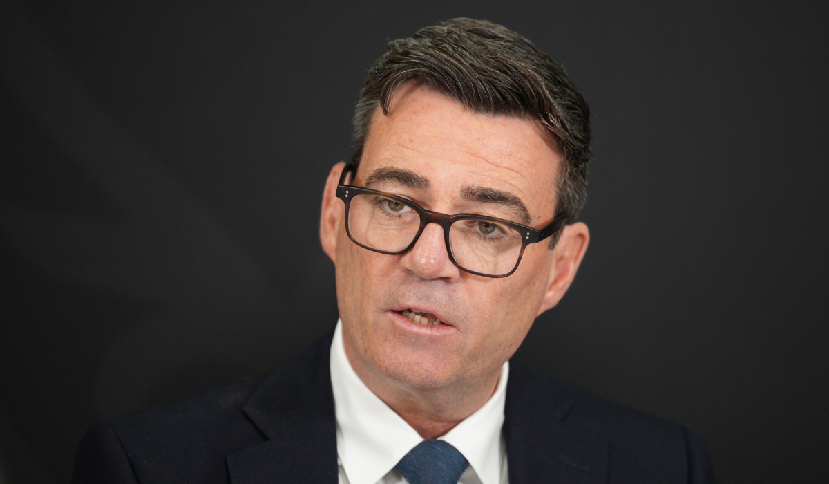 Britain's Prime Minister Andy Burnham holds a National Economic Council meeting in Manchester, England. (AP)