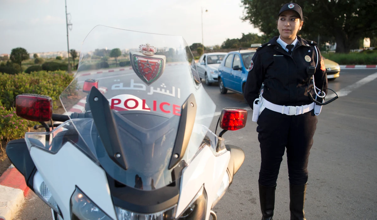 A Moroccan policewoman stands guard on a street in the capital Rabat. (AFP file photo)