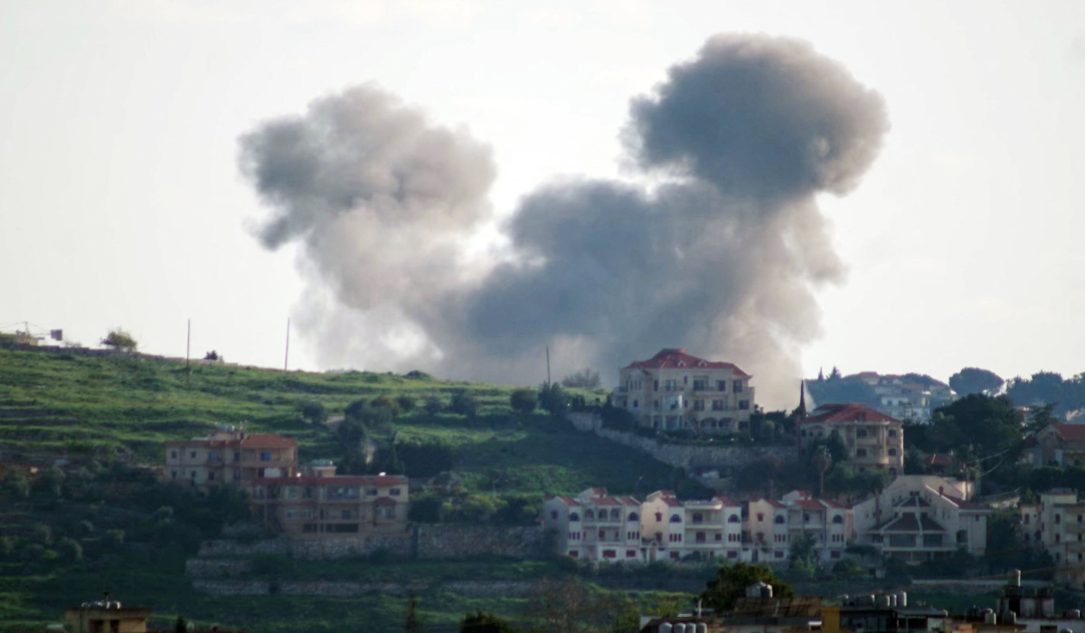 Smoke rises from the site of an Israeli airstrike that targeted the southern Lebanese village of Choukine. (AFP file photo)