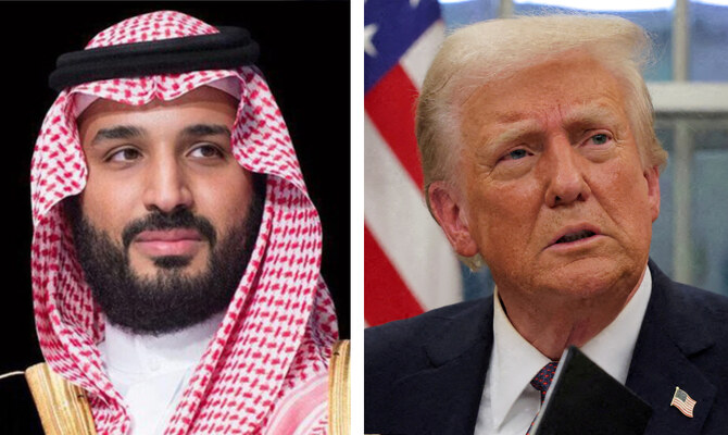 Saudi Arabia's Crown Prince Mohammed bin Salman and US President Donald Trump. (File/SPA/Reuters)