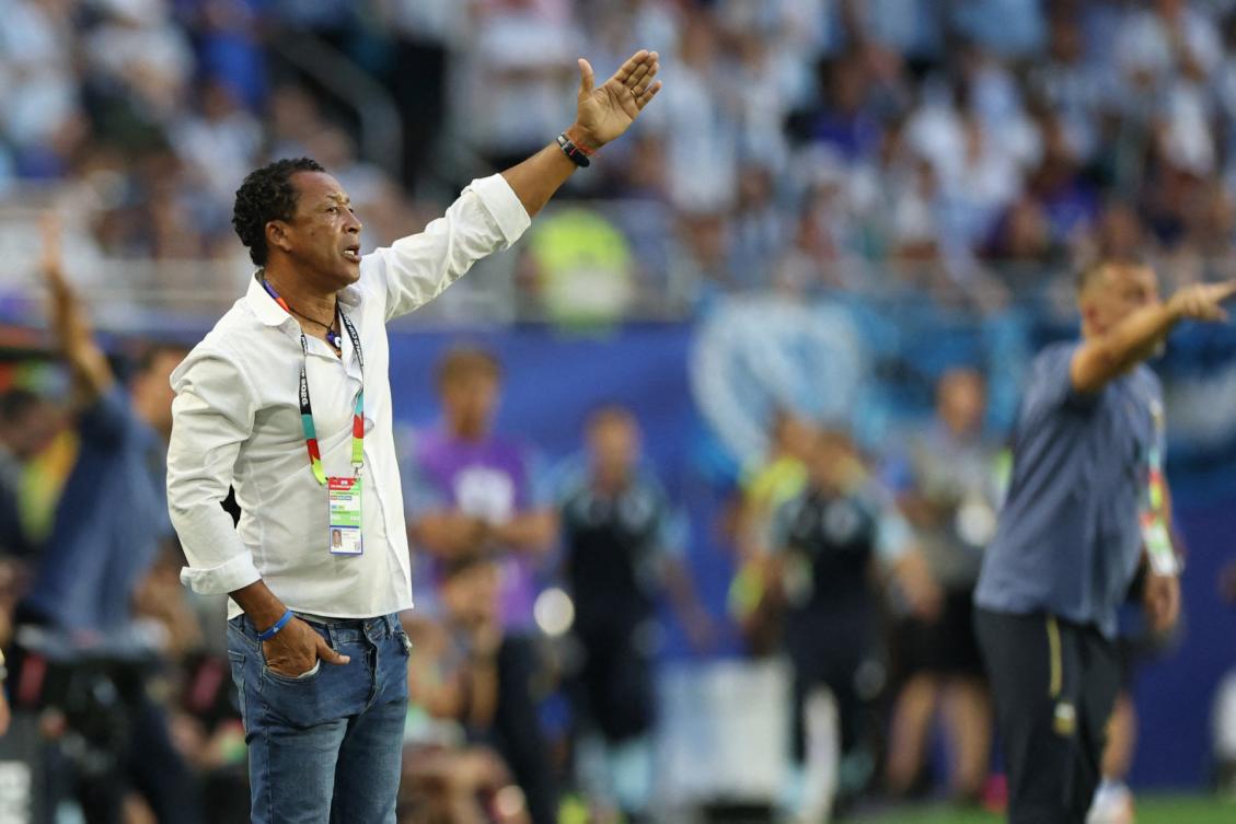 Cape Verde's head coach Bubista gestures during the 2026 World Cup round of 32 football match between Argentina and Cape Verde at the Miami Stadium in Miami Gardens on July 3, 2026. (AFP)