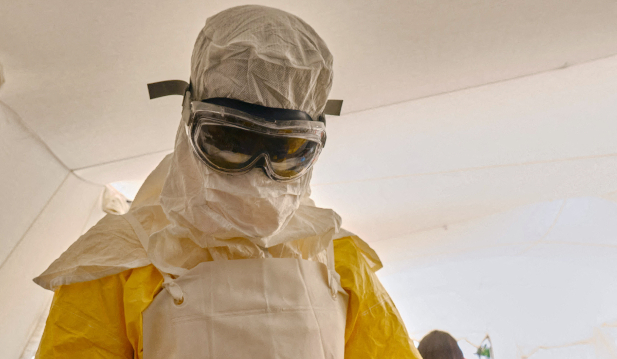 A Congolese healthcare worker participates in an accelerated training session in Bunia town, Ituri province, Democratic Republic of Congo, June 11, 2026. (REUTERS)